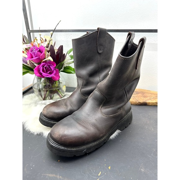Thorogood boot Men\'s 9 W Dark brown Leather 814-4013‎ pull on main image 10